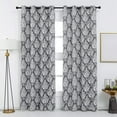 thumbnail image 1 of Anjee Gray Vintage Blackout Curtains, Timeless Damask Printed Window Drapes, Elegant Room Decor for Bedroom, 2 Panels 52"×84", 1 of 9
