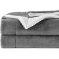 thumbnail image 1 of Anjee Microfiber Sherpa Fleece Bed Blanket King Size,Fuzzy Couch Throw Blanket,90x108 inches,Gray, 1 of 7