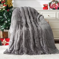 Anjee Sherpa Fleece 15 lbs Weighted Blanket for Adult, Ultra Fuzzy Heavy Blanket Suitable for Bed & Couch, 60" x 80" Gray