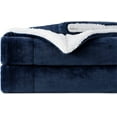 thumbnail image 1 of Anjee Super Soft Sherpa Fleece Blanket,Reversible Plush Blanket for Twin Size Bed,Navy,60 x 80 inches, 1 of 7