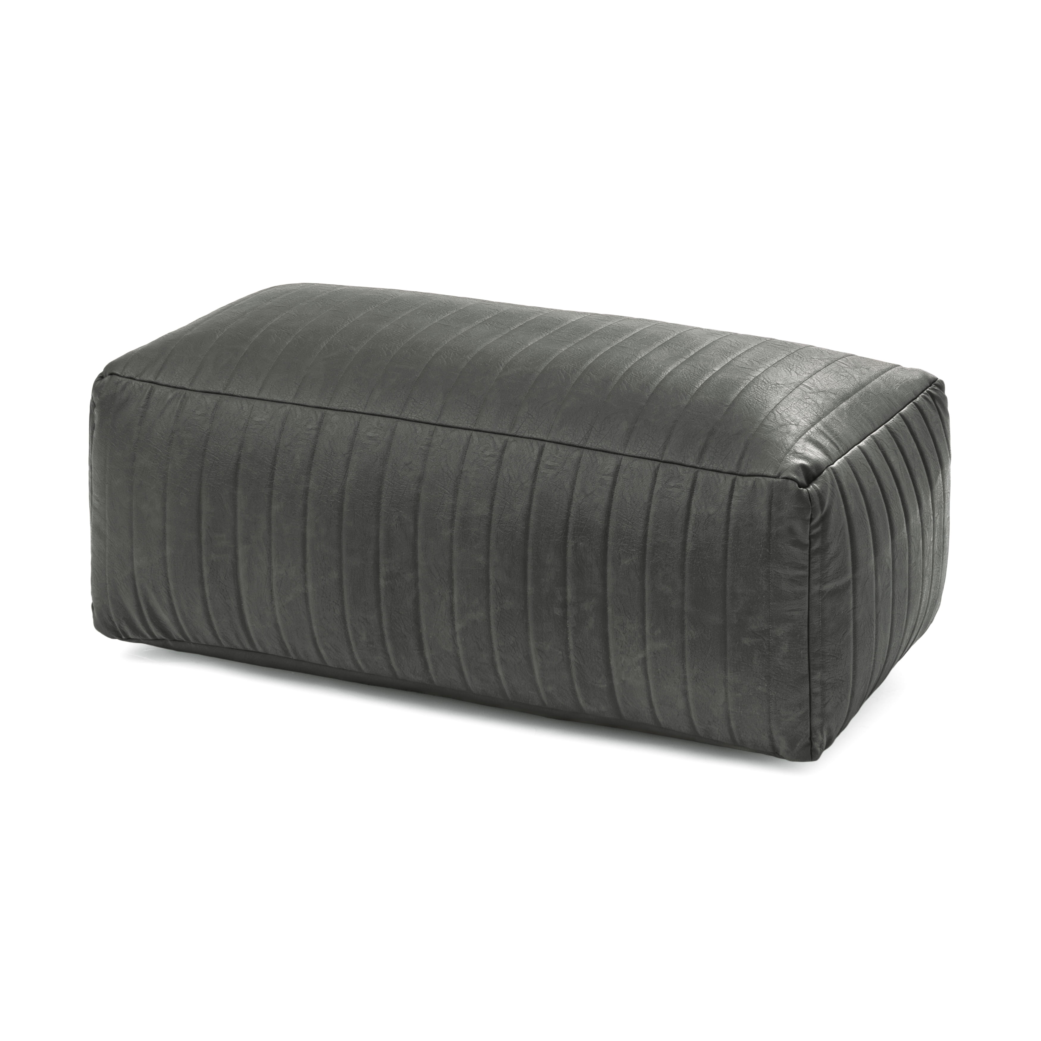 Anji Mountain 100% Handmade & Handcrafted Comfortable Home Décor Bench Pouf Ottoman Footrest For Living Room, Bedroom, Nursery, Kidsroom, Patio Furniture - (42" x 22" x 17" - Gray)