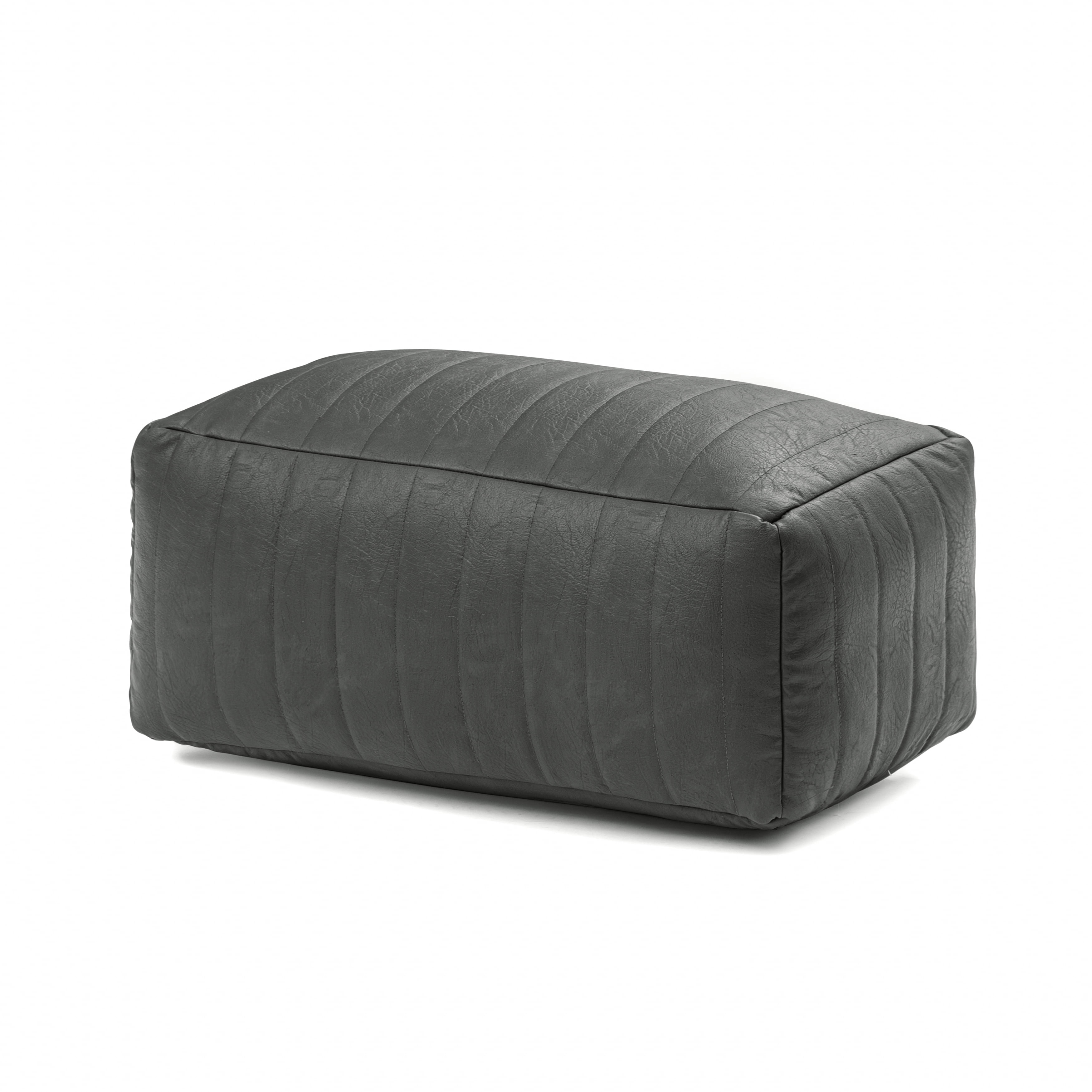 Anji Mountain 100% Handmade & Handcrafted Comfortable Home Décor Pouf Ottoman Footrest For Living Room, Bedroom, Nursery, Kidsroom, Patio Furniture - (22" x 12" x 10" - Gray)