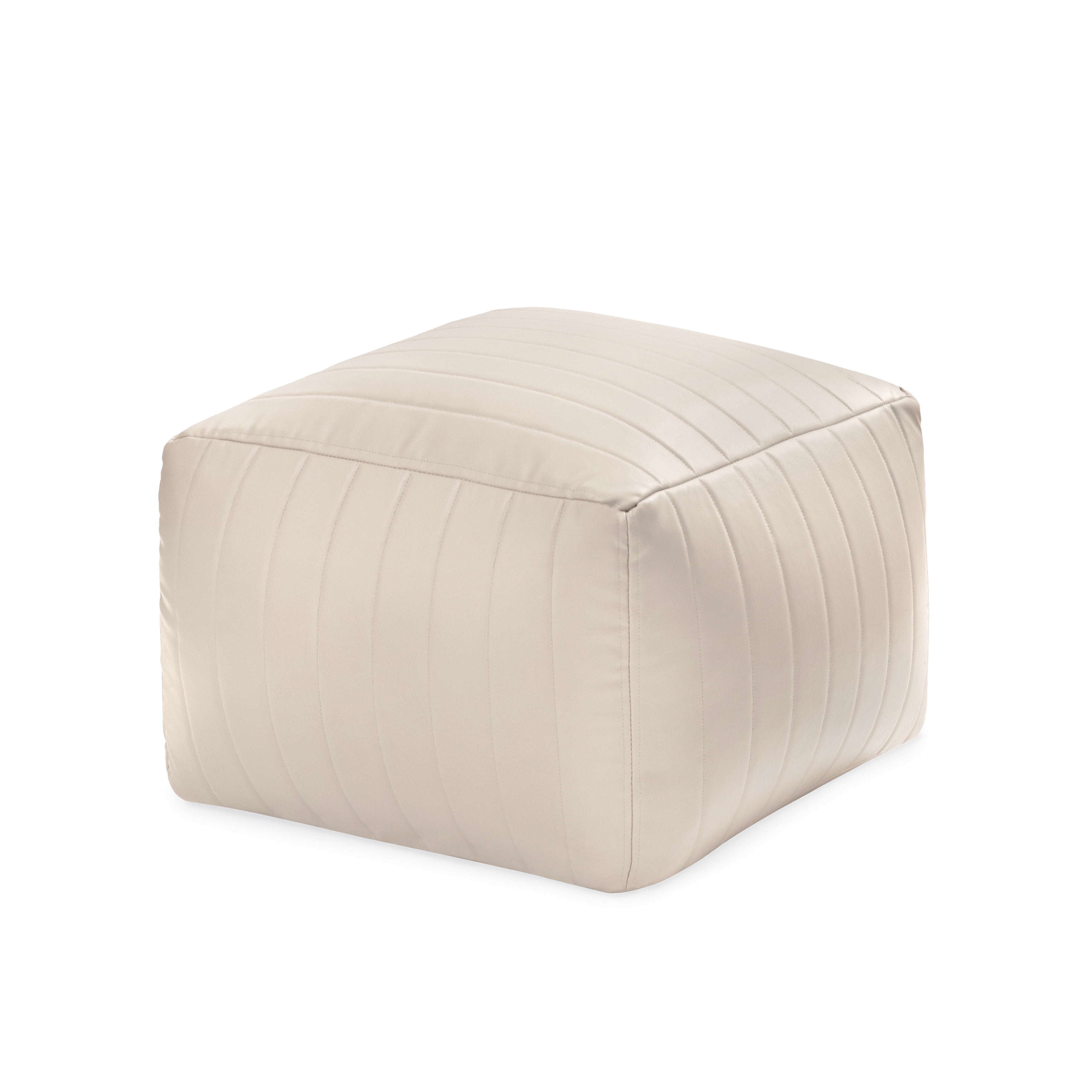 Anji Mountain 100% Handmade & Handcrafted Comfortable Home Décor Pouf Ottoman Footrest For Living Room, Bedroom, Nursery, Kidsroom, Patio Furniture - (22" x 22" x 16" - Cream)