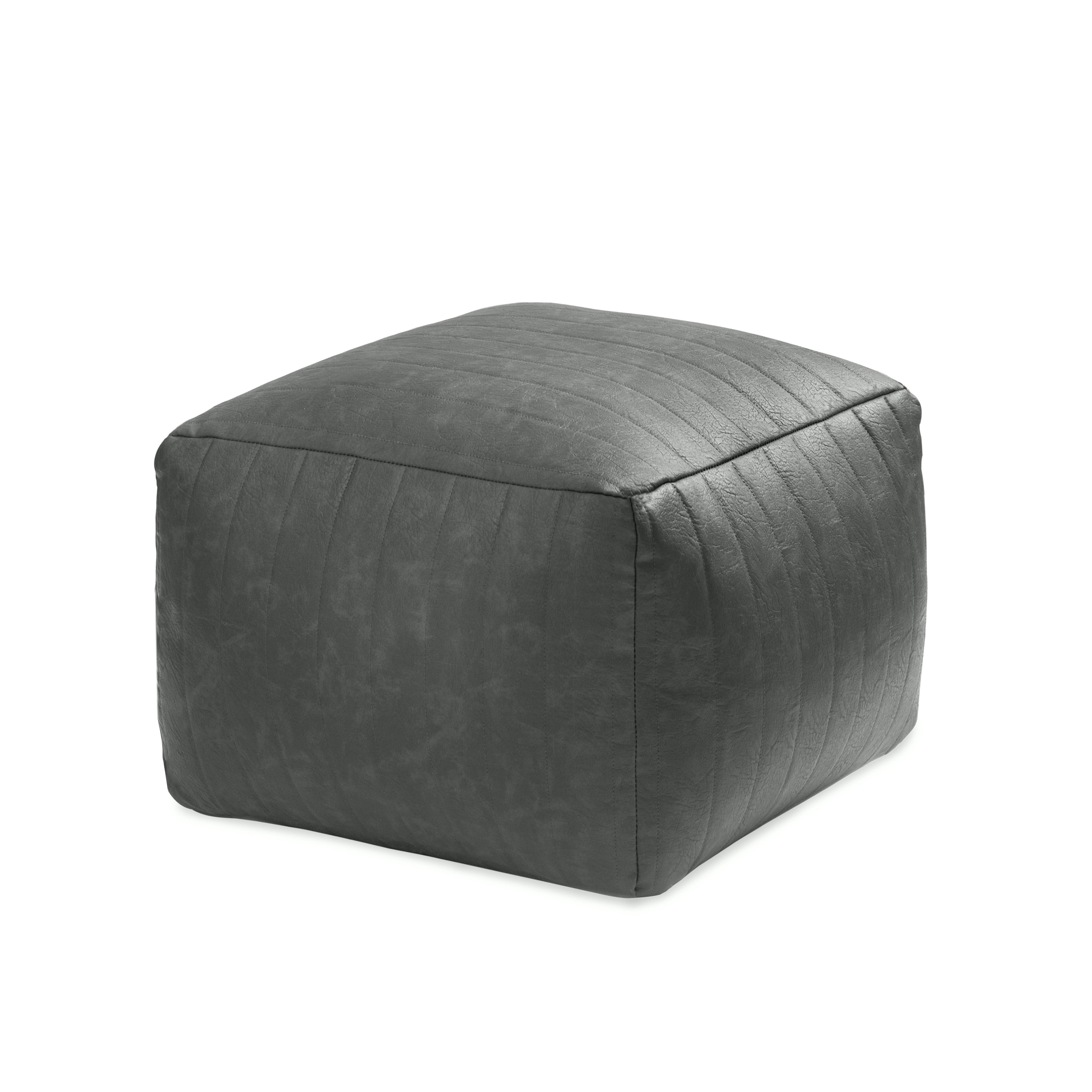 Anji Mountain 100% Handmade & Handcrafted Comfortable Home Décor Pouf Ottoman Footrest For Living Room, Bedroom, Nursery, Kidsroom, Patio Furniture - (22" x 22" x 16" - Gray)