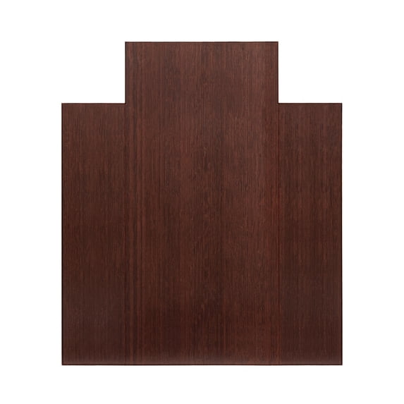 Anji Mountain 47" x 51" Bamboo Chair Mat for Carpet and Hard Floor, 12mm - Rectangular with Lip, Dark Cherry