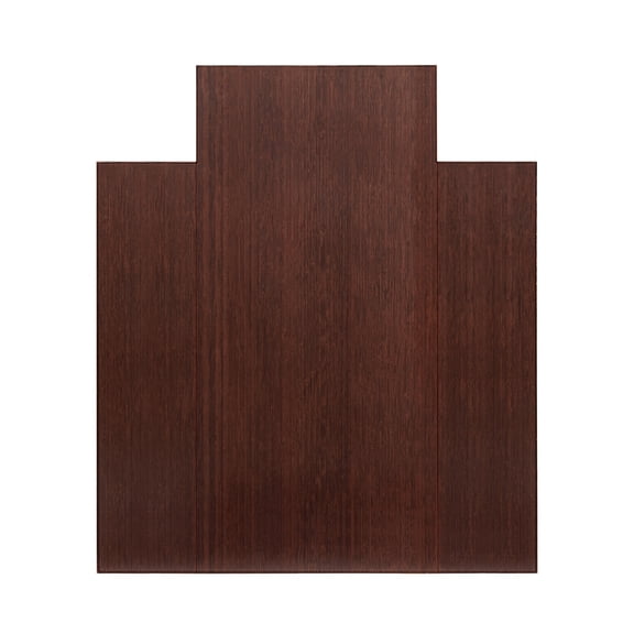 Anji Mountain 47" x 51" Bamboo Chair Mat for Carpet and Hard Floor, 12mm - Rectangular with Lip, Dark Cherry