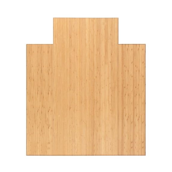 Anji Mountain 47" x 51" Bamboo Chair Mat for Carpet and Hard Floor, 12mm - Rectangular with Lip, Natural