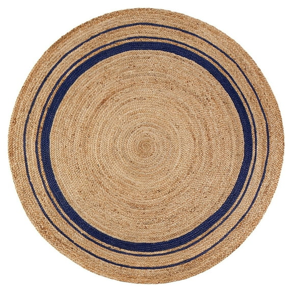 Kerala Midnight Blue Jute Rug 4' Round