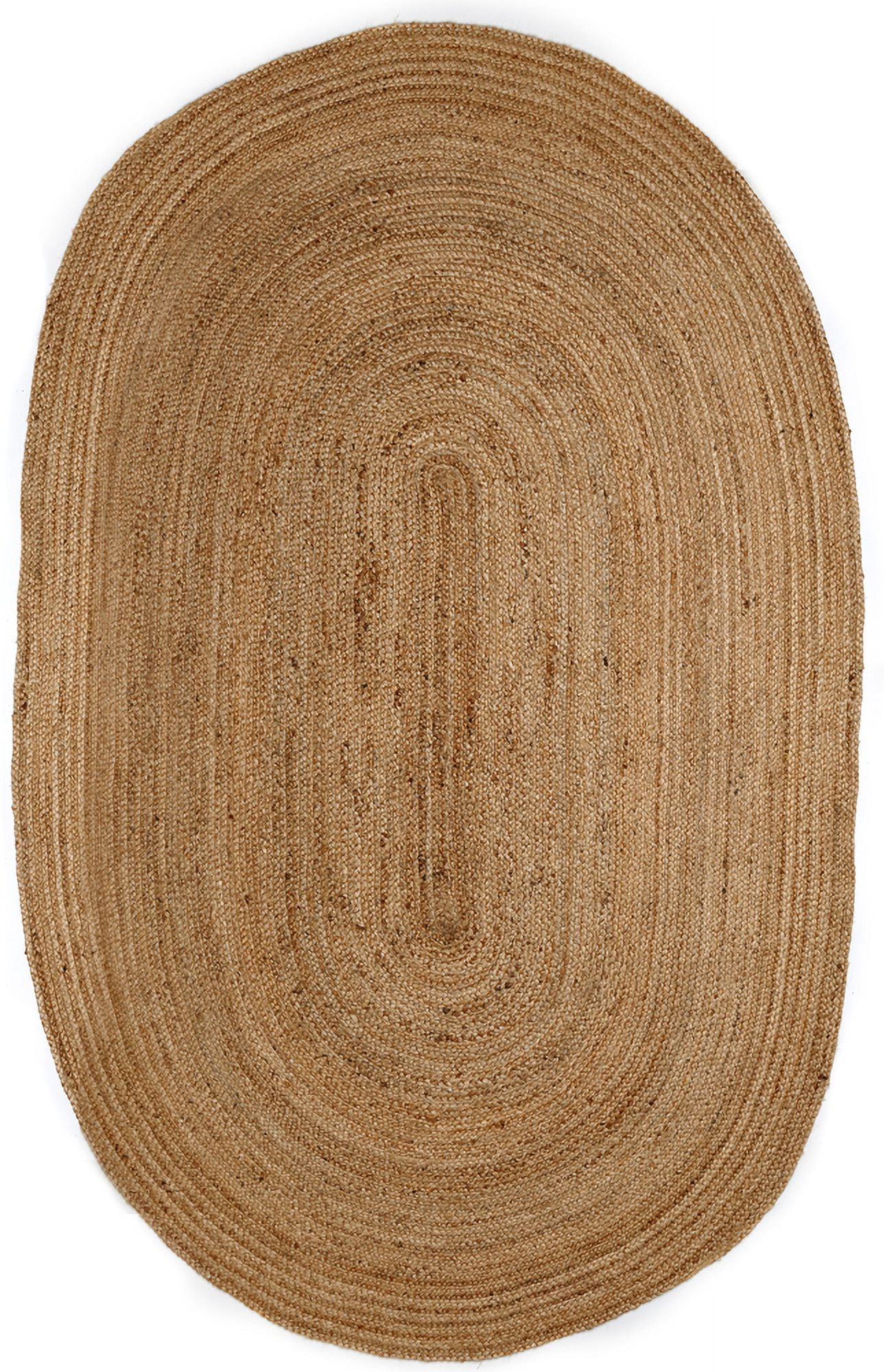 Hand-Braided Eco-Friendly Natural Jute Oval Rug 6' x 9'