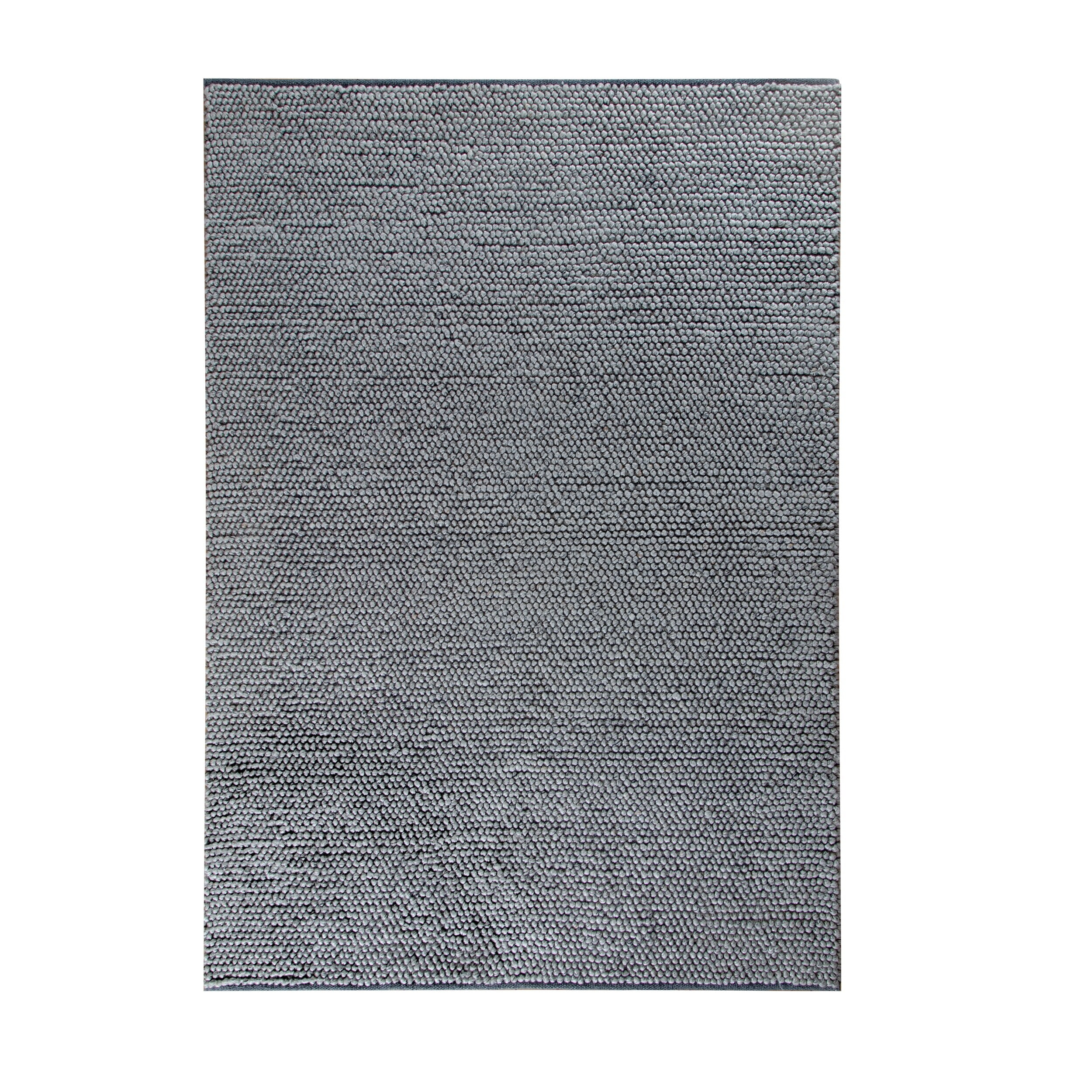 Handmade Tufted Gray Wool Blend Rectangular Rug 7'6" x 9'6"