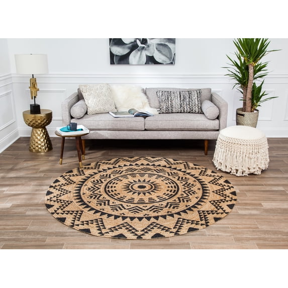 Anji Mountain 8' Round Cortez Tribal Rug