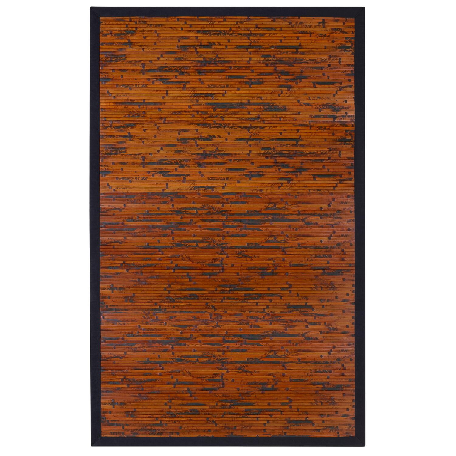 Mahogany and Black Bamboo Rectangular Area Rug, 2' x 3'