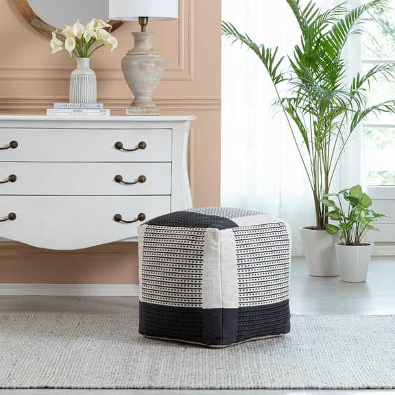 Anji Mountain Cotton Square Poufs