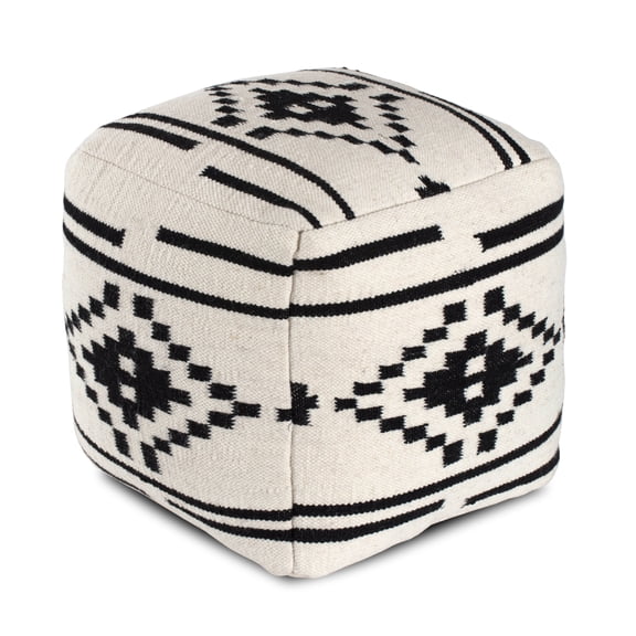 Anji Mountain Cube Geometric Woven Pouf