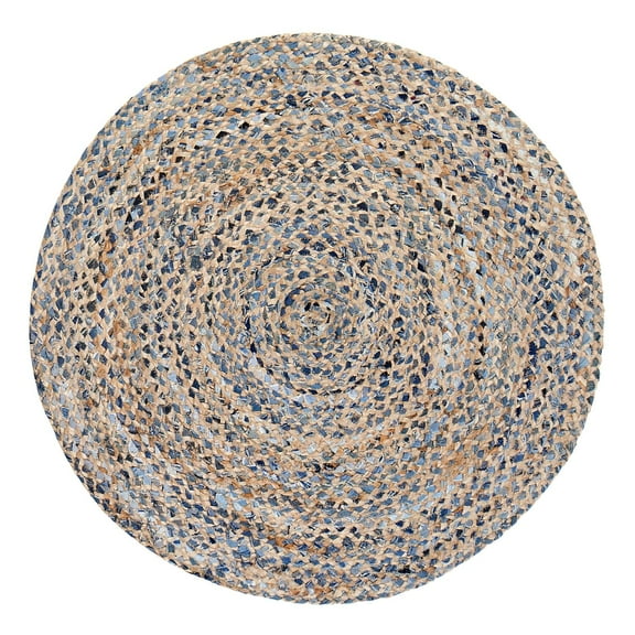 Anji Mountain AMB0350-080R 8 ft. Round Kerala Denim & Jute Rug