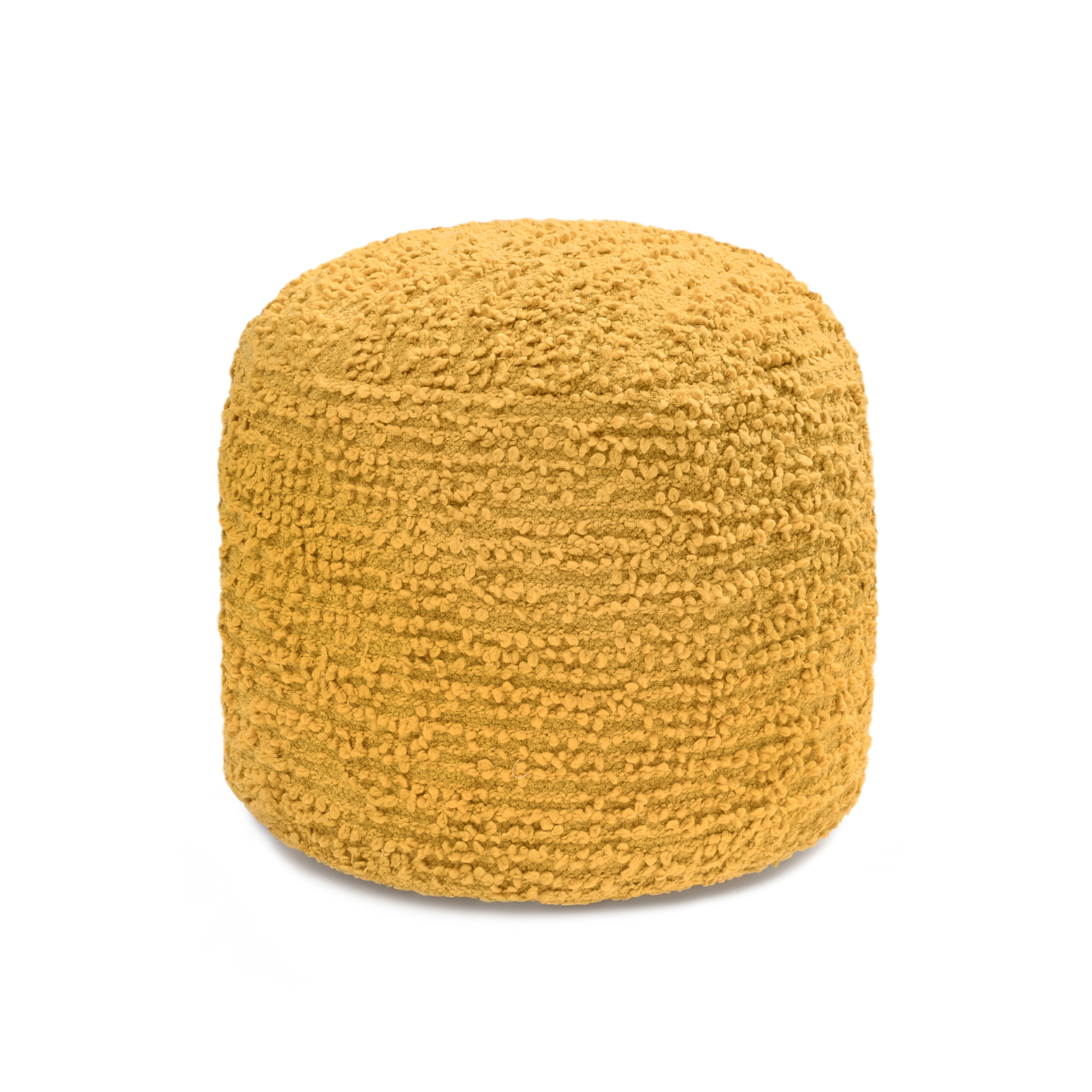 Anji Mountain Pouf Ottoman Foot Rest, Handmade Ottoman Pouf, Comfortable Foot Stool, Decorative Floor Seating for Living Room Decor, Bedroom & Home Décor Accent - Mustard
