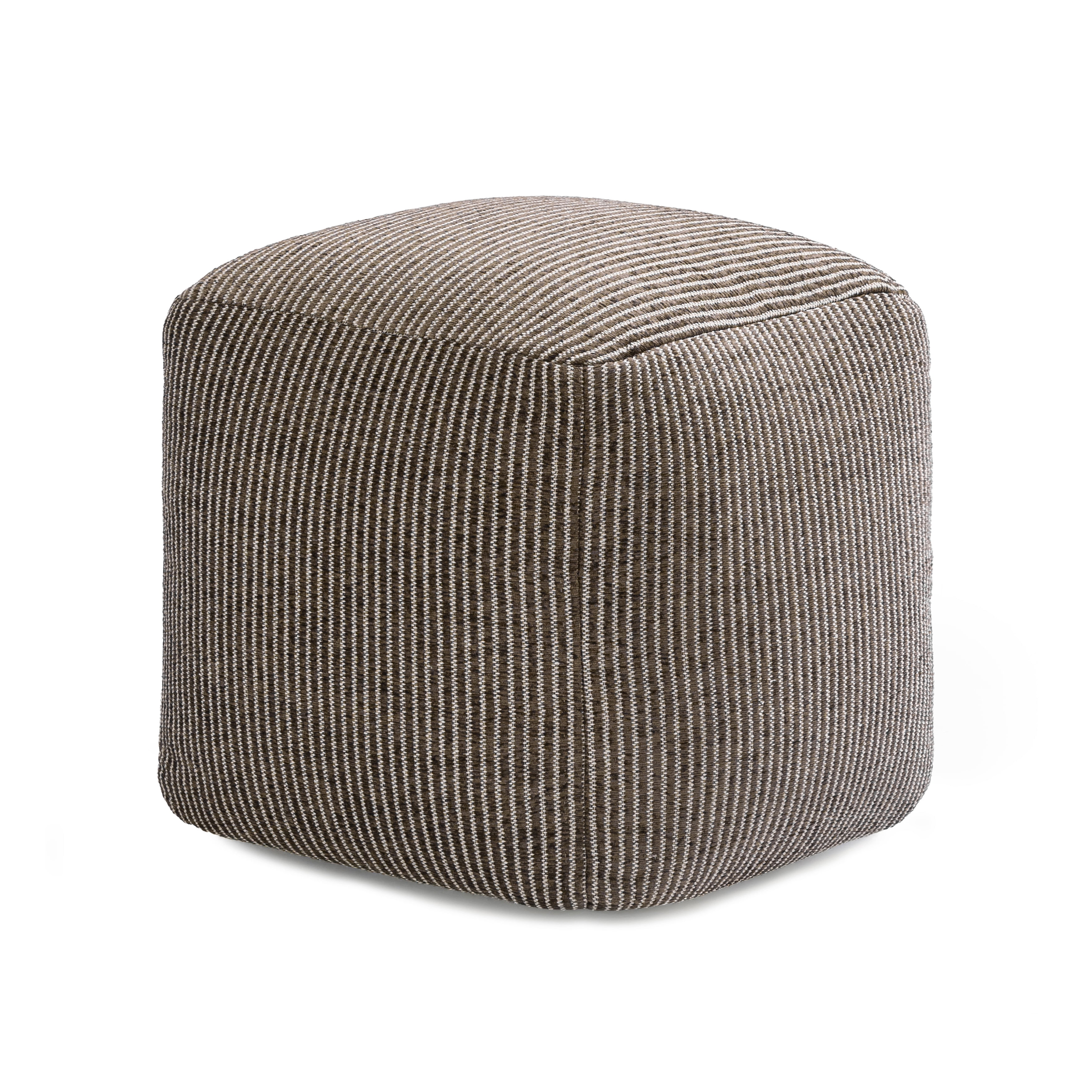 Anji Mountain Pouf Ottoman Foot Rest, Handmade Ottoman Pouf, Comfortable Foot Stool, Decorative Floor Seating for Living Room Decor, Bedroom & Home Décor Accent - Mocha Bisque