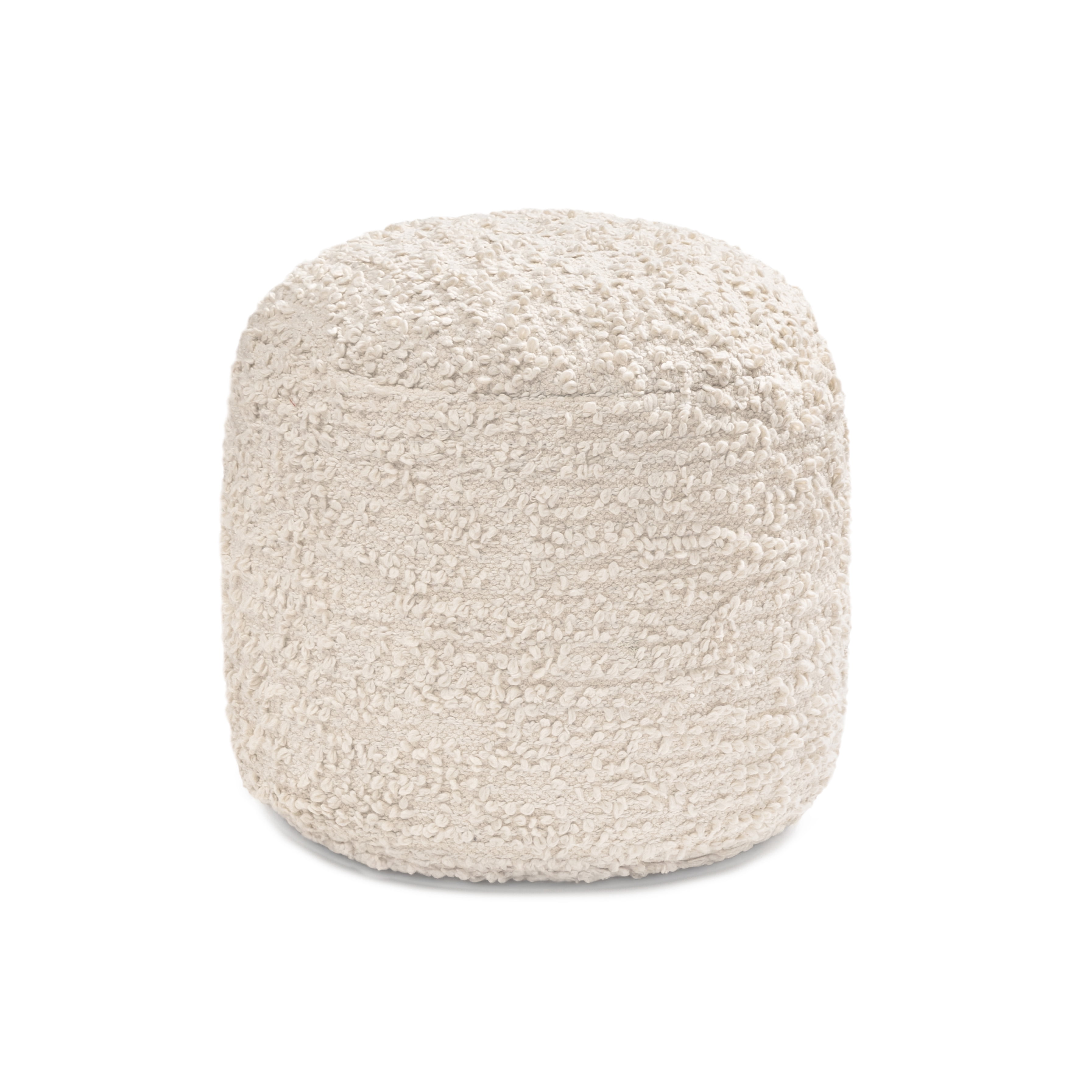 Anji Mountain Pouf Ottoman Foot Rest, Handmade Ottoman Pouf, Comfortable Foot Stool, Decorative Floor Seating for Living Room Decor, Bedroom & Home Décor Accent - Ivory