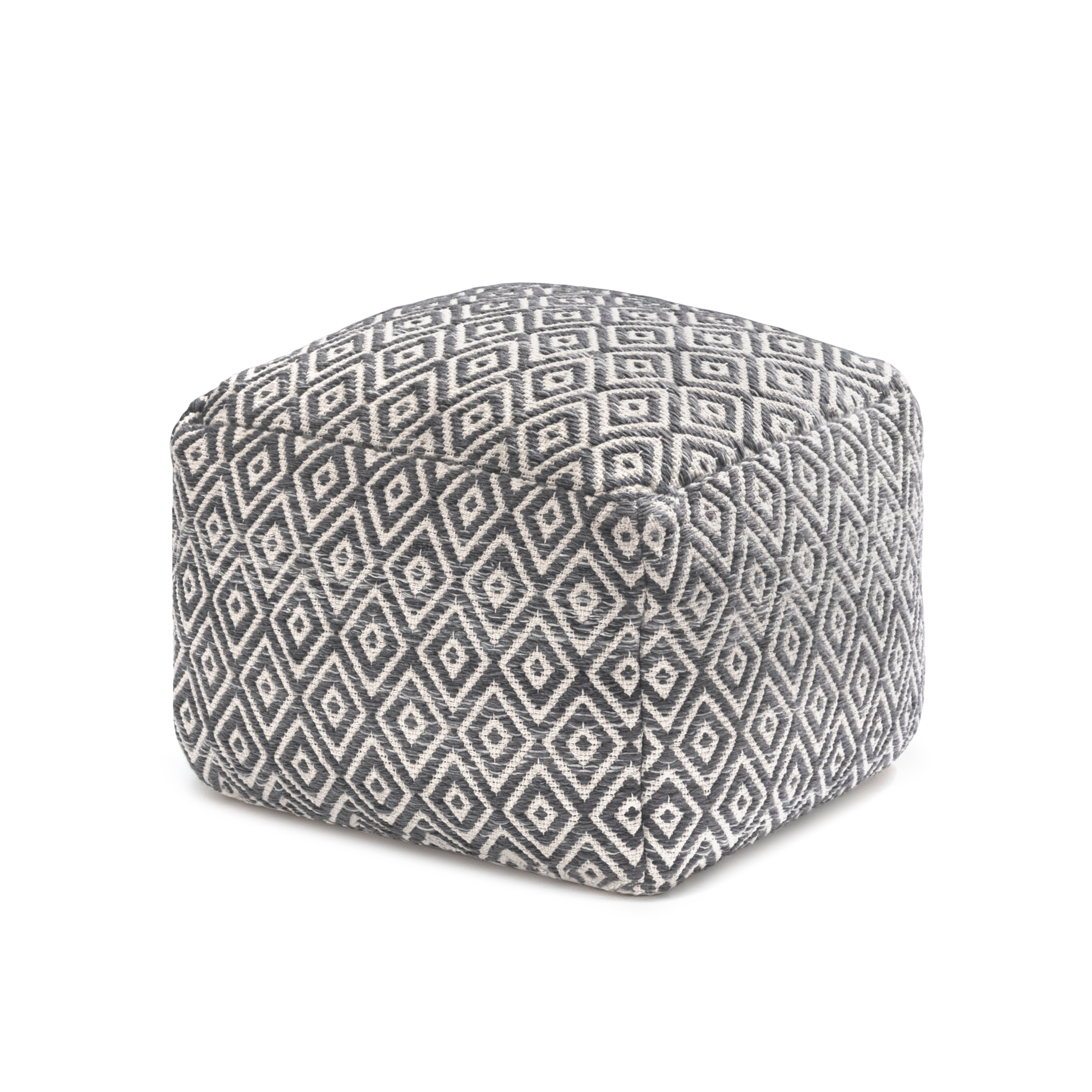Anji Mountain Pouf Ottoman Foot Rest, Handmade Ottoman Pouf, Comfortable Foot Stool, Decorative Floor Seating for Living Room Decor, Bedroom & Home Décor Accent - Charcoal