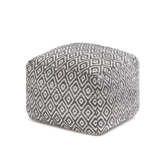 Anji Mountain Pouf Ottoman Foot Rest, Handmade Ottoman Pouf, Comfortable Foot Stool, Decorative Floor Seating for Living Room Decor, Bedroom & Home Décor Accent - Charcoal
