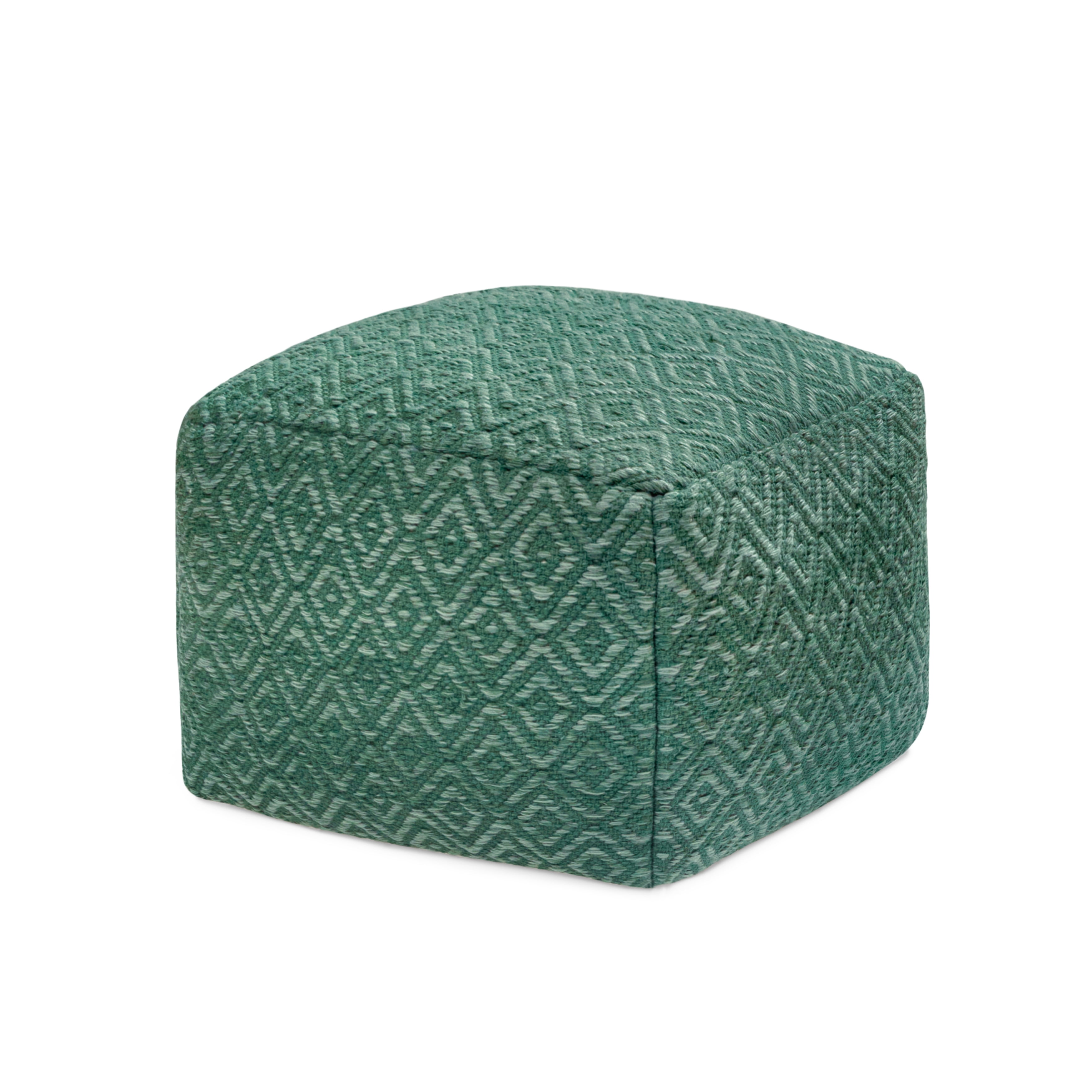 Anji Mountain Pouf Ottoman Foot Rest, Handmade Ottoman Pouf, Comfortable Foot Stool, Decorative Floor Seating for Living Room Decor, Bedroom & Home Décor Accent - Sage
