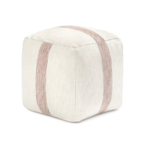 Anji Mountain Pouf Ottoman Foot Rest, Handmade Ottoman Pouf, Comfortable Foot Stool, Decorative Floor Seating for Living Room Decor, Bedroom & Home Décor Accent - Mocha Bisque