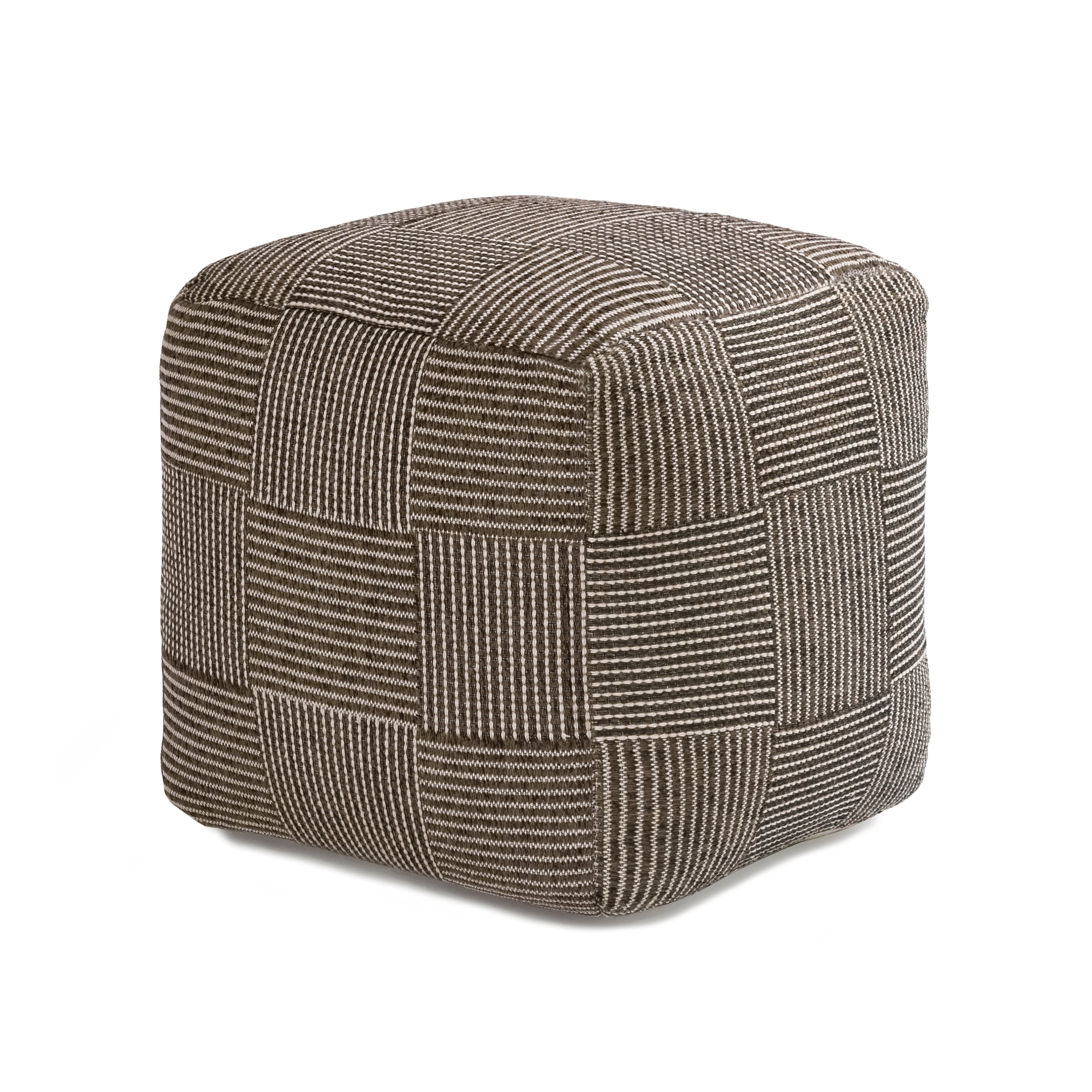 Anji Mountain Pouf Ottoman Foot Rest, Handmade Ottoman Pouf, Comfortable Foot Stool, Decorative Floor Seating for Living Room Decor, Bedroom & Home Décor Accent - Mocha Bisque