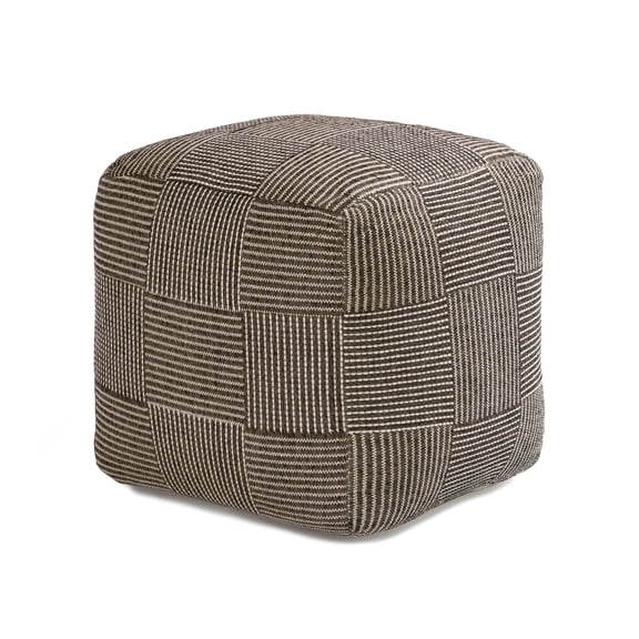 Anji Mountain Pouf Ottoman Foot Rest, Handmade Ottoman Pouf, Comfortable Foot Stool, Decorative Floor Seating for Living Room Decor, Bedroom & Home Décor Accent - Mocha Bisque