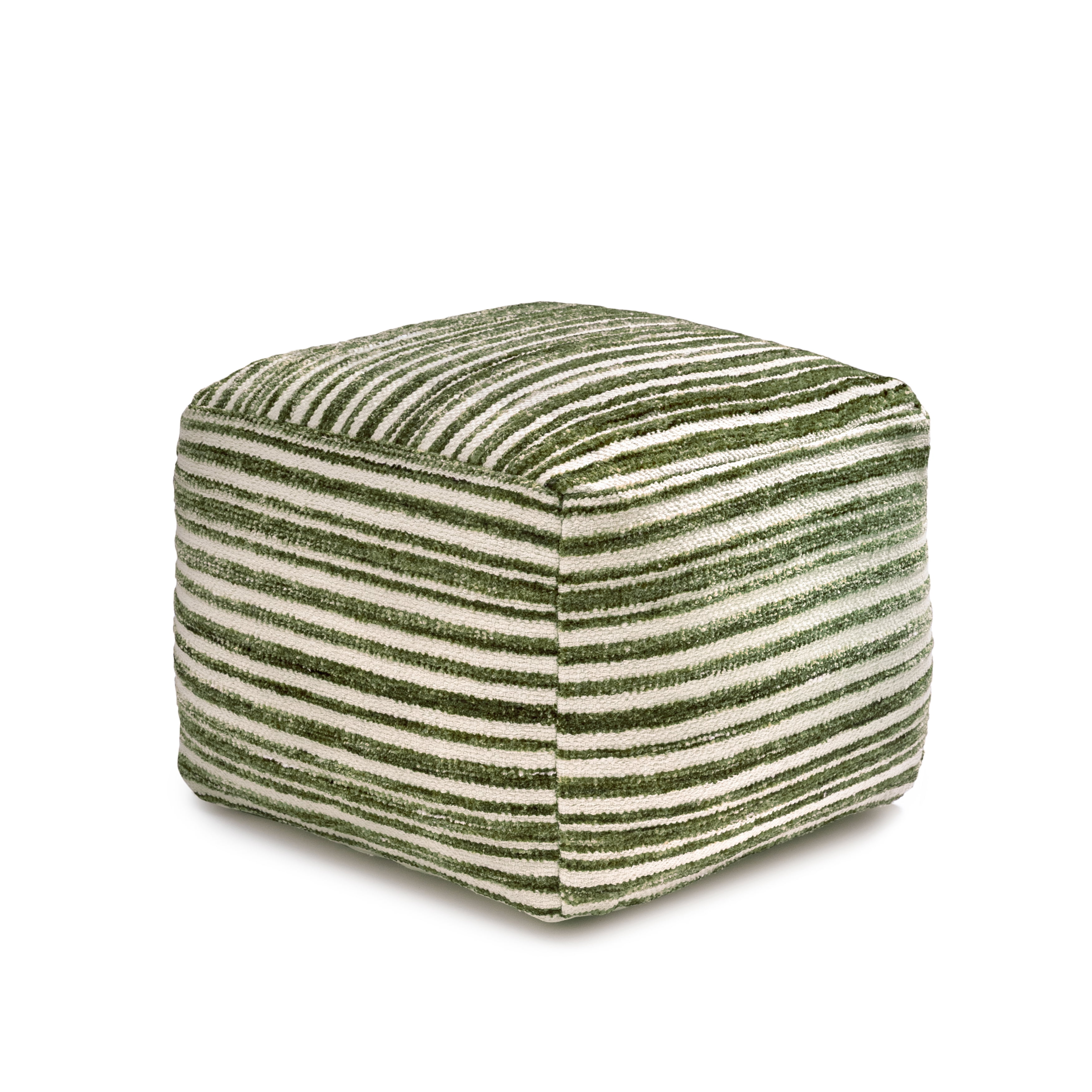 Anji Mountain Pouf Ottoman Foot Rest, Handmade Ottoman Pouf, Comfortable Foot Stool, Decorative Floor Seating for Living Room Decor, Bedroom & Home Décor Accent - Green