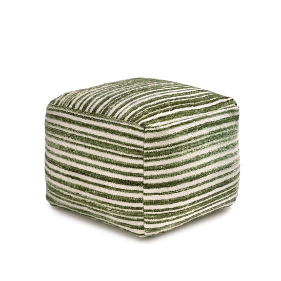 Anji Mountain Pouf Ottoman Foot Rest, Handmade Ottoman Pouf, Comfortable Foot Stool, Decorative Floor Seating for Living Room Decor, Bedroom & Home Décor Accent - Green
