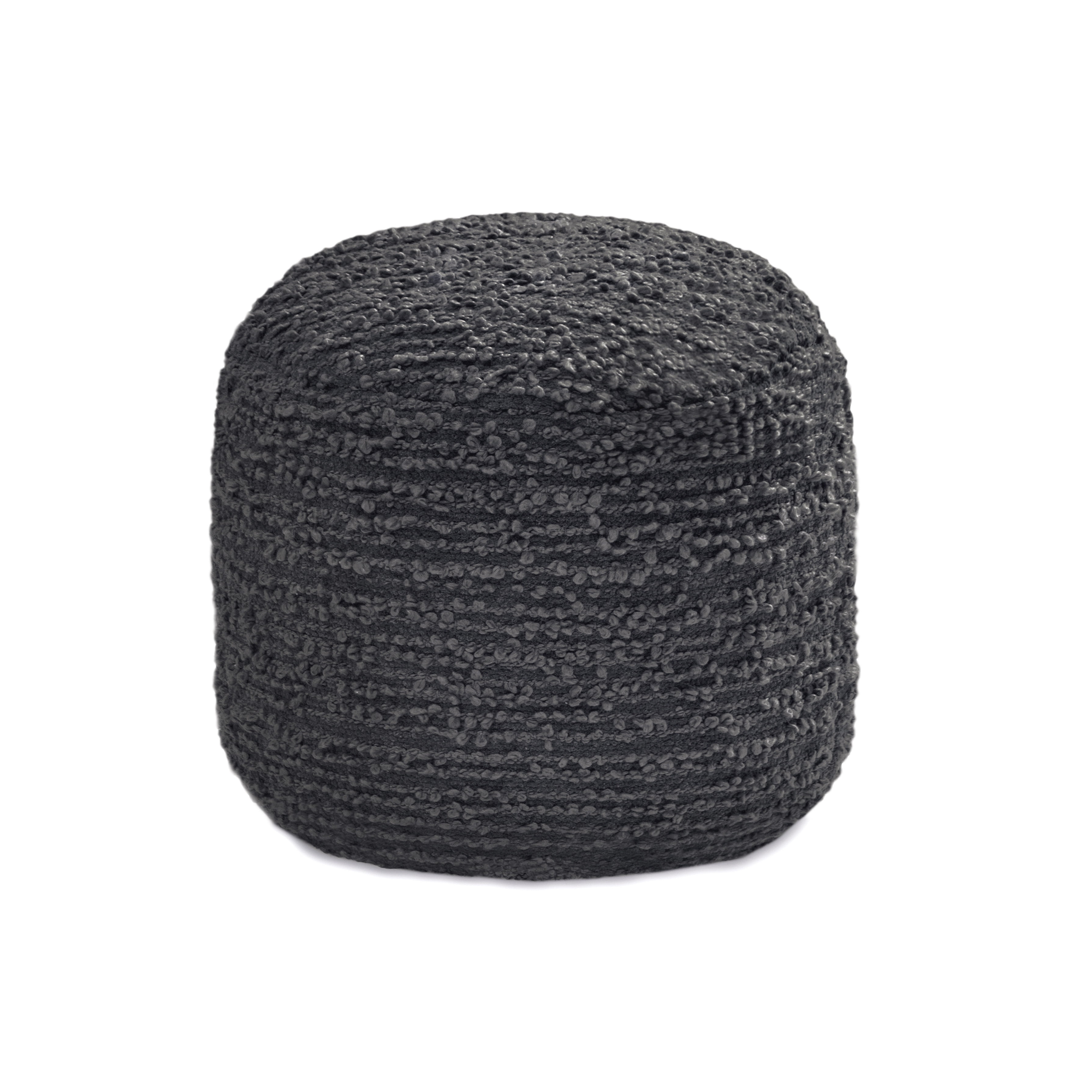 Anji Mountain Pouf Ottoman Foot Rest, Handmade Ottoman Pouf, Comfortable Foot Stool, Decorative Floor Seating for Living Room Decor, Bedroom & Home Décor Accent - Charcoal