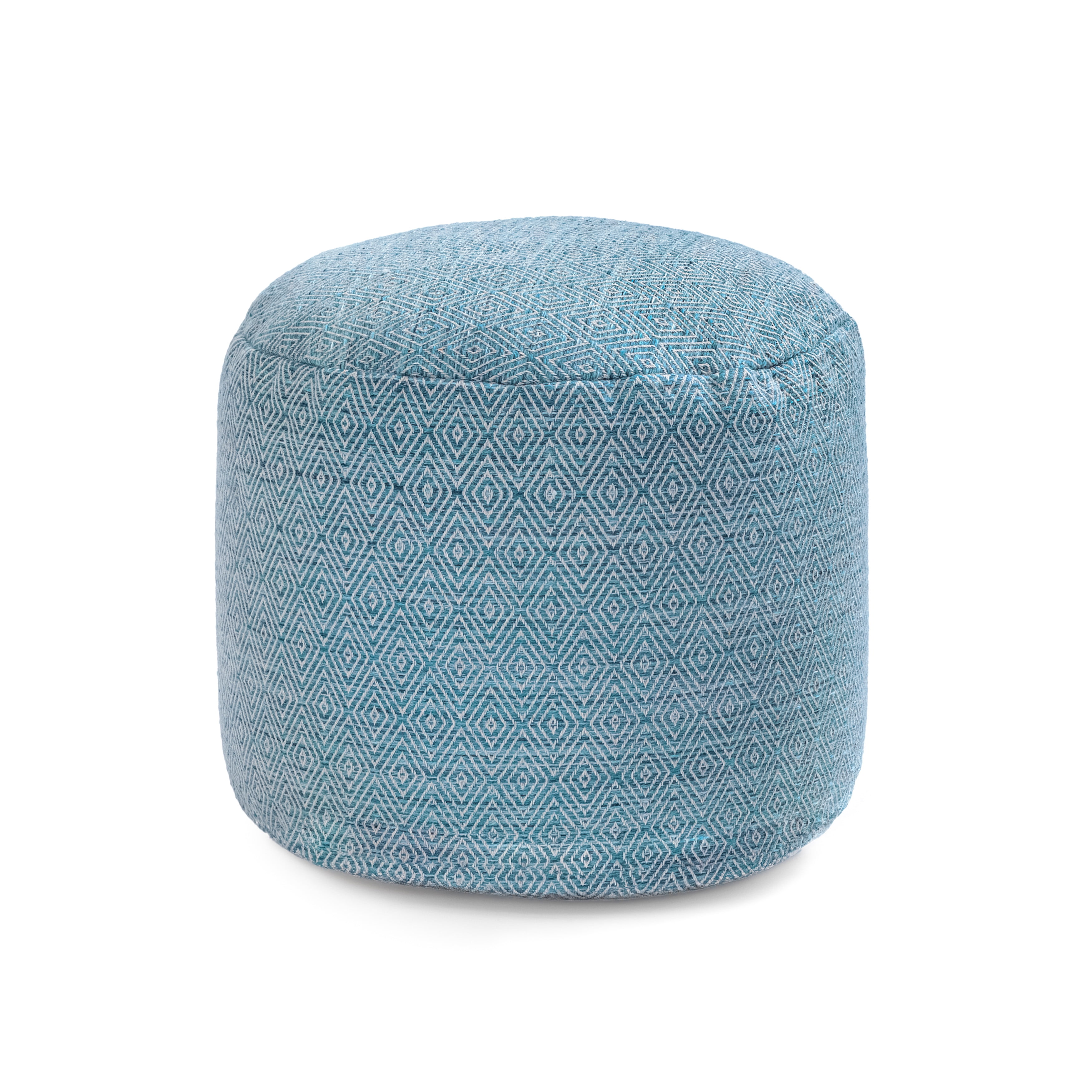 Anji Mountain Pouf Ottoman Foot Rest, Handmade Ottoman Pouf, Comfortable Foot Stool, Decorative Floor Seating for Living Room Decor, Bedroom & Home Décor Accent - Blue