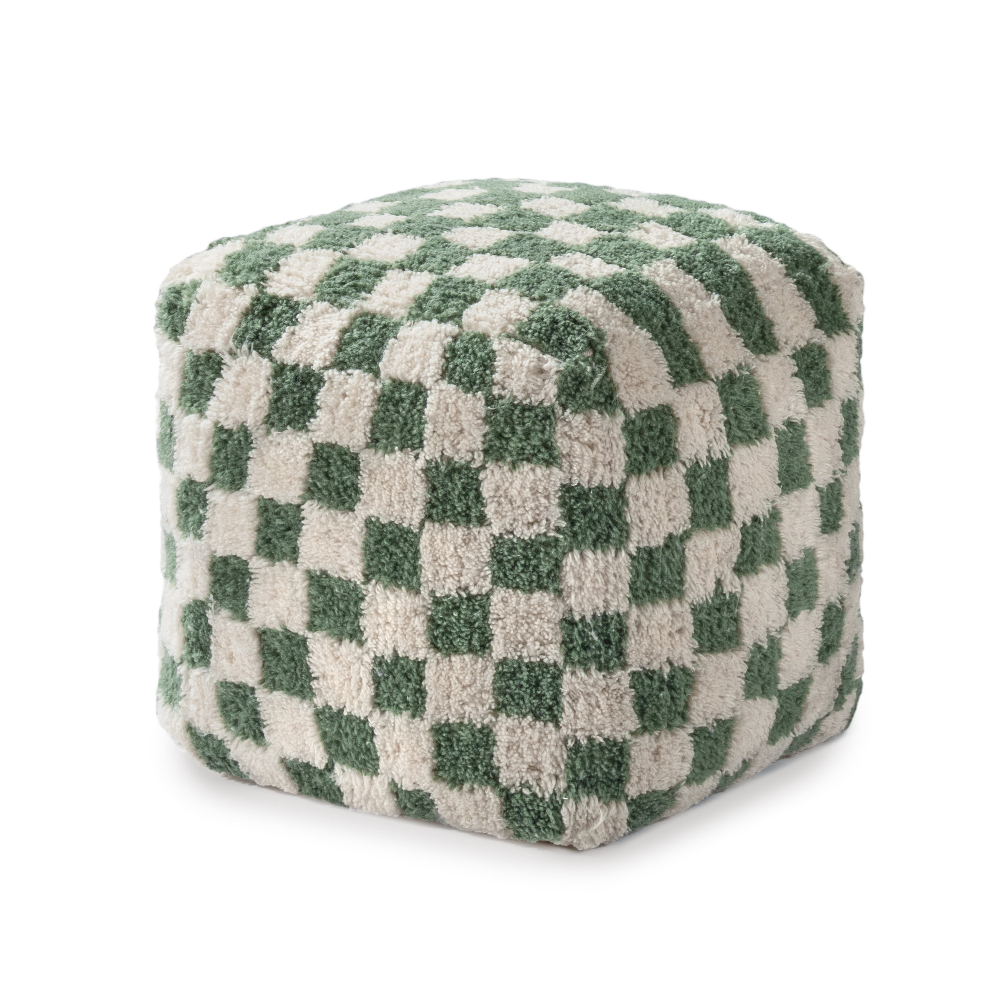 Anji Mountain Pouf Ottoman Foot Rest, Handmade Ottoman Pouf, Comfortable Foot Stool, Decorative Floor Seating for Living Room Decor, Bedroom & Home Décor Accent - Sage