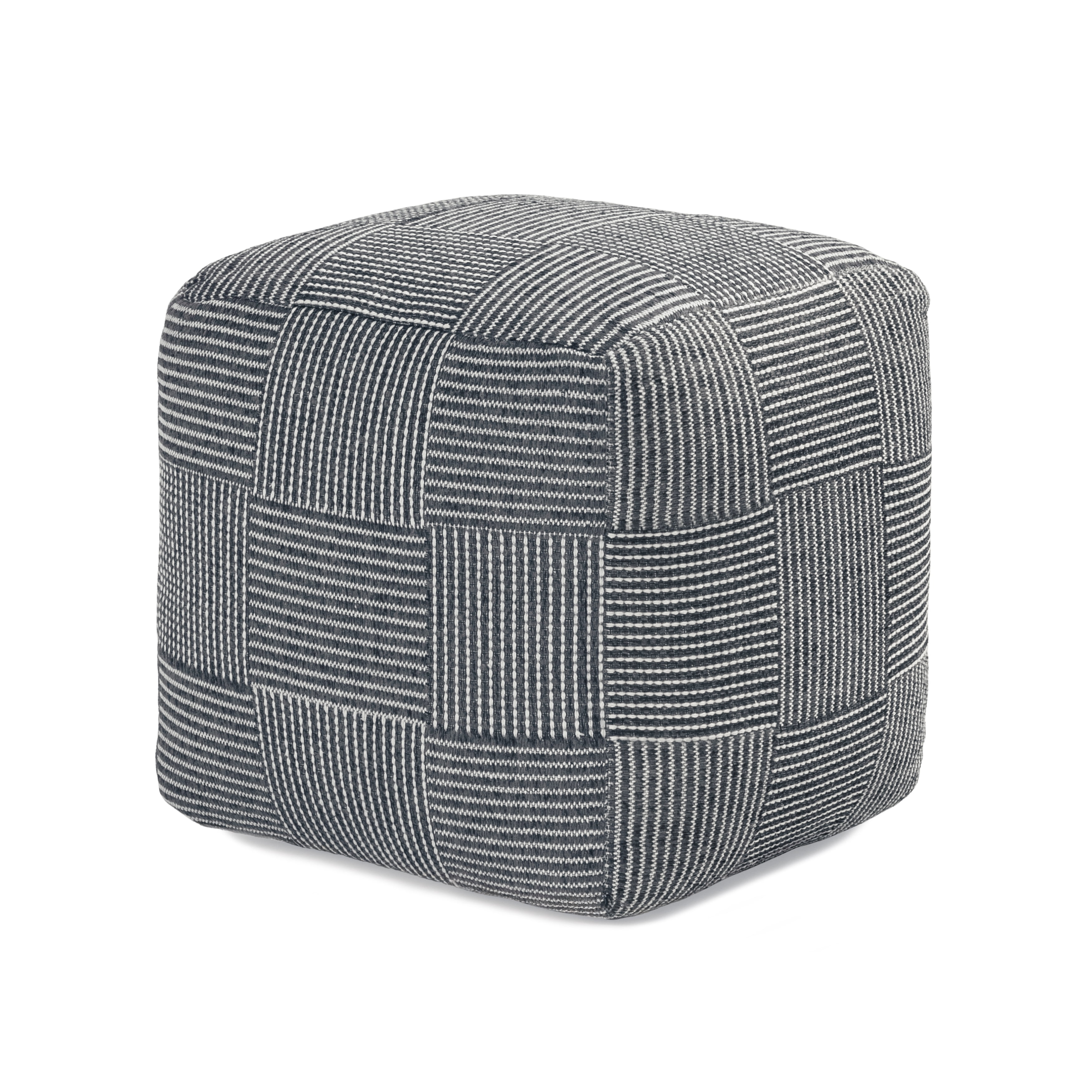 Anji Mountain Pouf Ottoman Foot Rest, Handmade Ottoman Pouf, Comfortable Foot Stool, Decorative Floor Seating for Living Room Decor, Bedroom & Home Décor Accent - Gray Maze