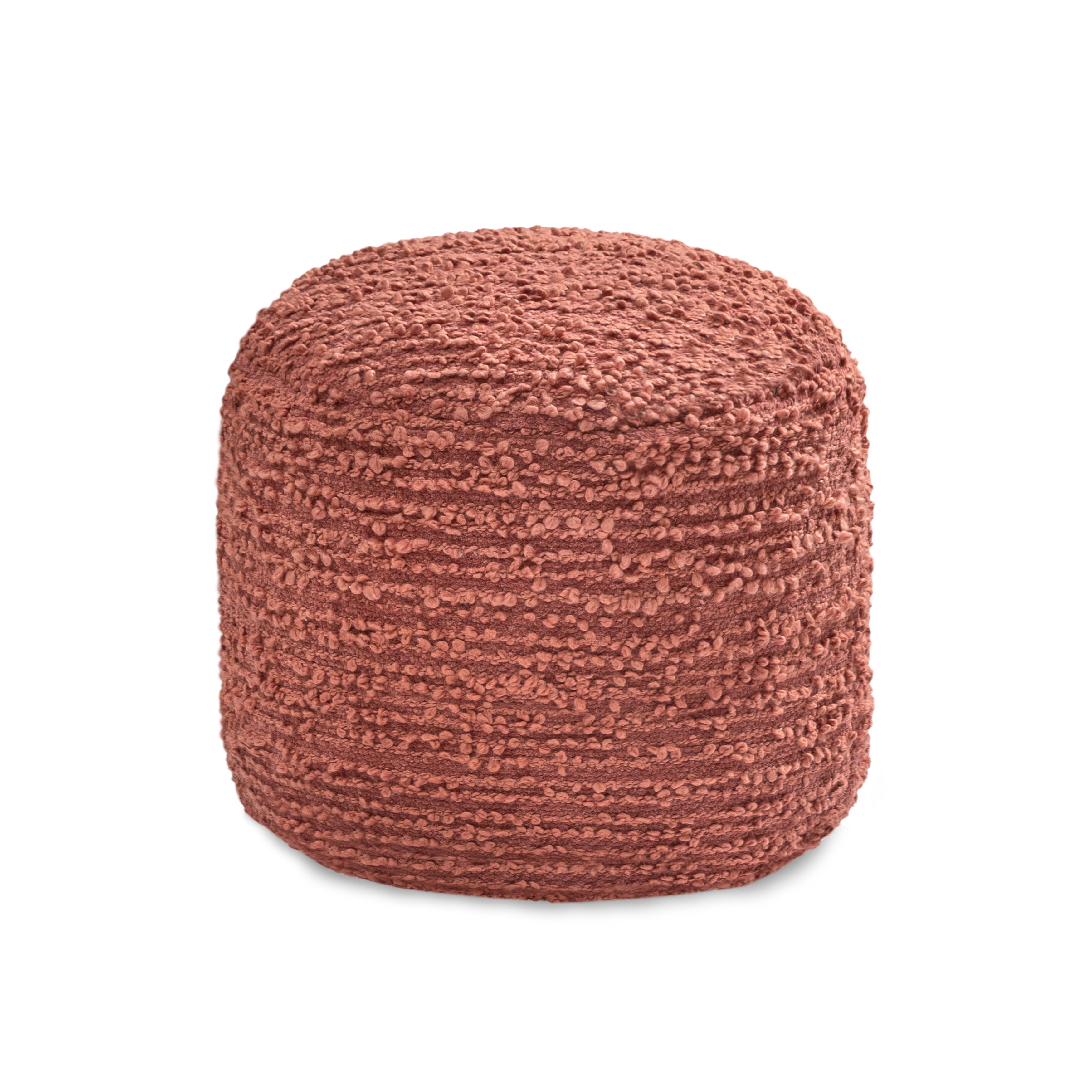 Anji Mountain Pouf Ottoman Foot Rest, Handmade Ottoman Pouf, Comfortable Foot Stool, Decorative Floor Seating for Living Room Decor, Bedroom & Home Décor Accent - Terracotta