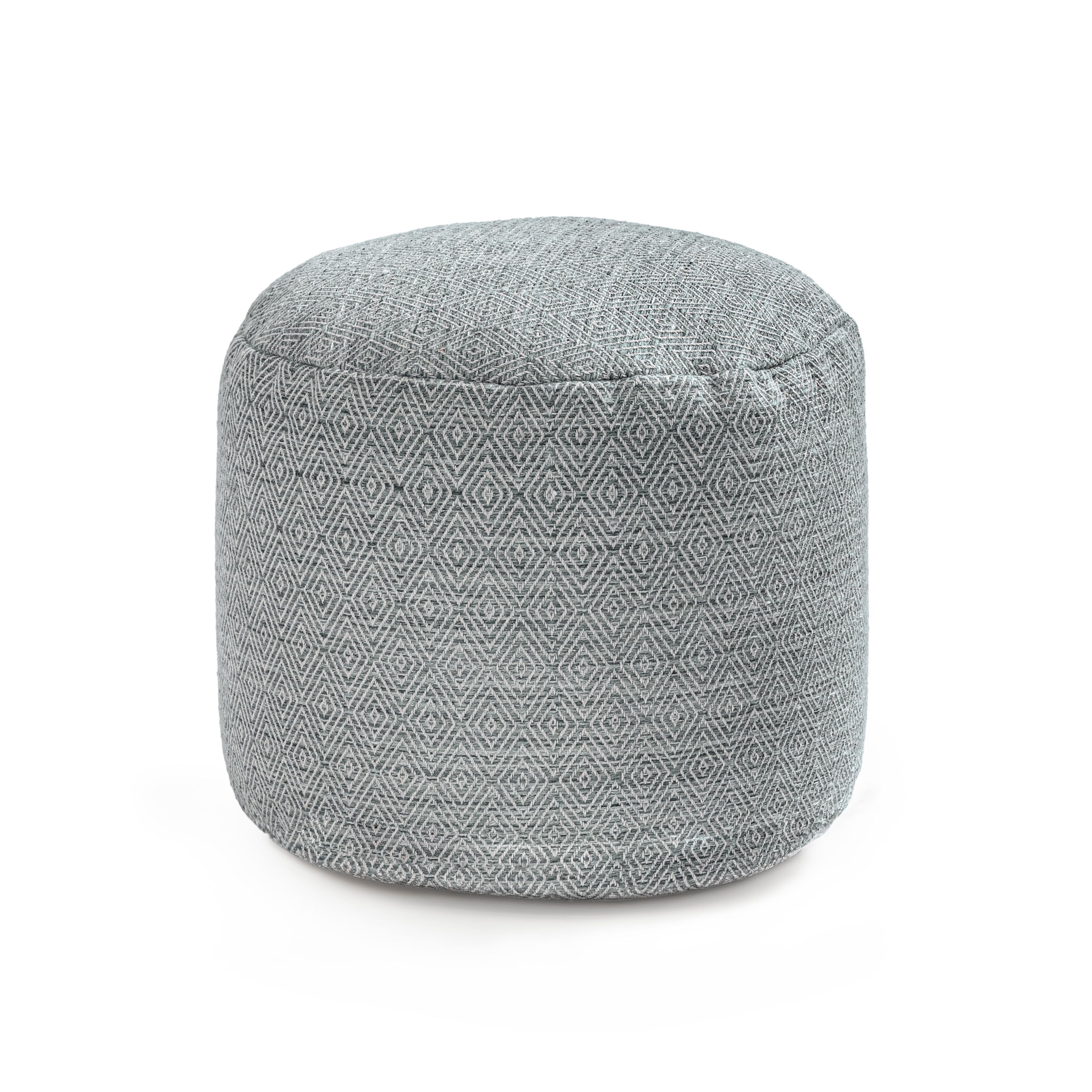 Anji Mountain Pouf Ottoman Foot Rest, Handmade Ottoman Pouf, Comfortable Foot Stool, Decorative Floor Seating for Living Room Decor, Bedroom & Home Décor Accent - Gray Maze