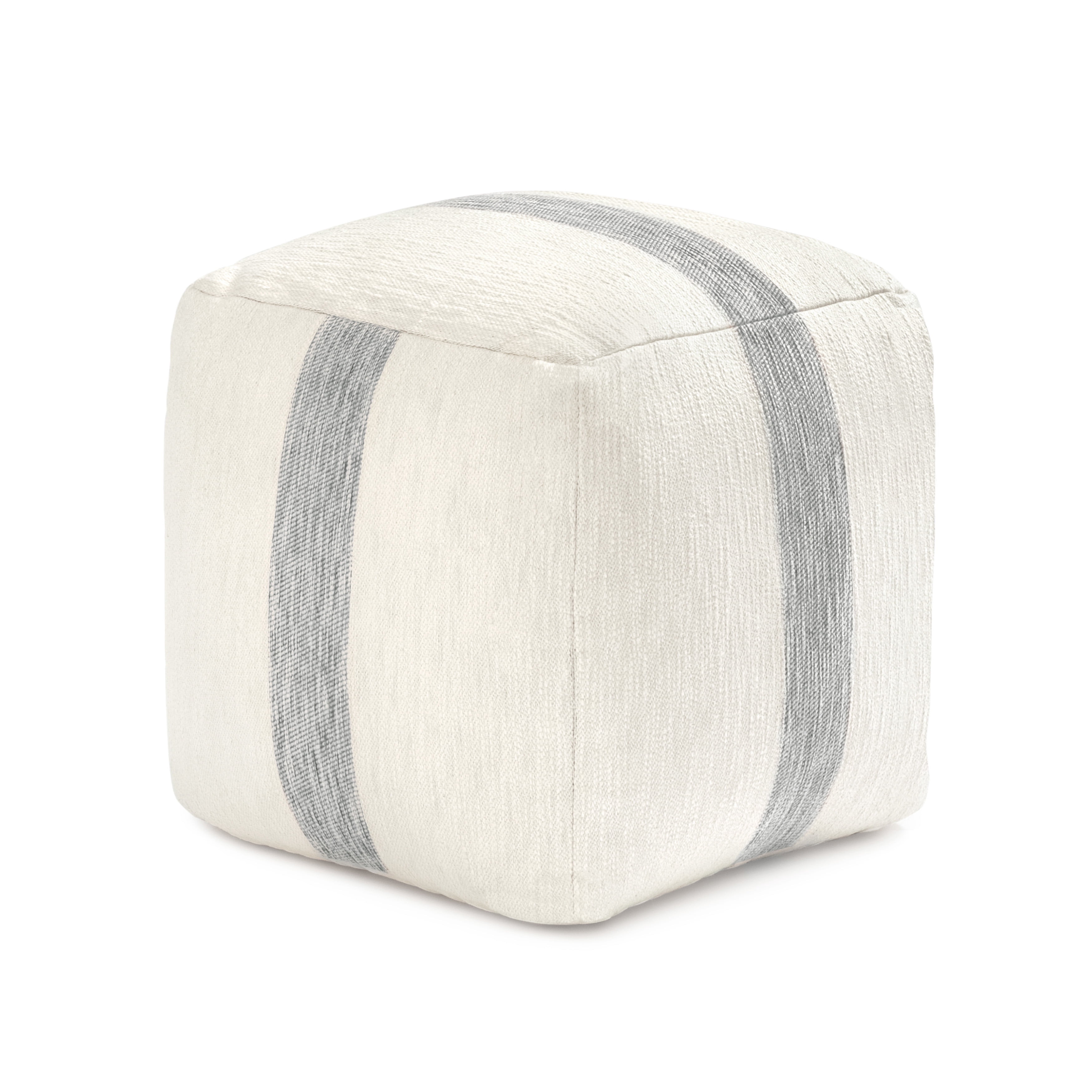 Anji Mountain Pouf Ottoman Foot Rest, Handmade Ottoman Pouf, Comfortable Foot Stool, Decorative Floor Seating for Living Room Decor, Bedroom & Home Décor Accent - Gray Maze