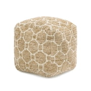 Anji Mountain Pouf Ottoman Foot Rest, Handmade Ottoman Pouf, Comfortable Foot Stool, Decorative Floor Seating for Living Room Decor, Bedroom & Home D cor Accent - Light Brown