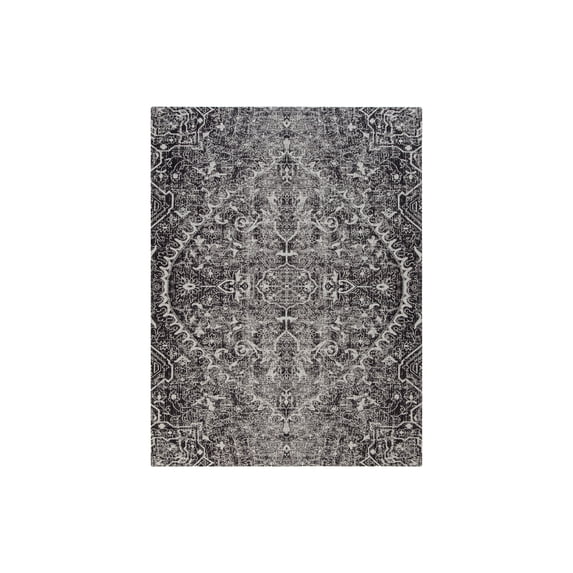 Anji Mountain Rug'd La Cienega - Chair mat for office - rectangular - 35.83 in x 48.03 in - black, white