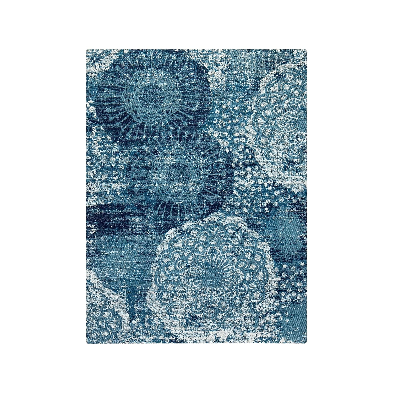 Maldives Blue and Ivory Polyester Chair Mat