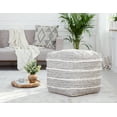 thumbnail image 1 of Anji Mountain Textured Handmade Cotton Poufs, Gray, 1 of 7