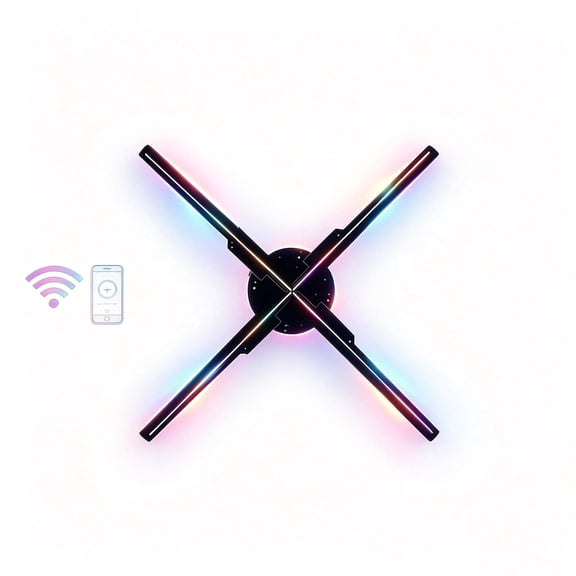 AnjiSee 3D Hologram Fan Projector Q50 510 HD LED Beads Advertising Display 19.7 Inch 1-Count