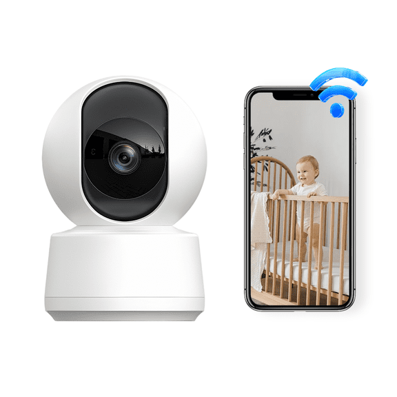 AnjiSee CM12 3MP WiFi Indoor Security Camera, Bluetooth Pair, Two-Way Audio & Human Detection,White