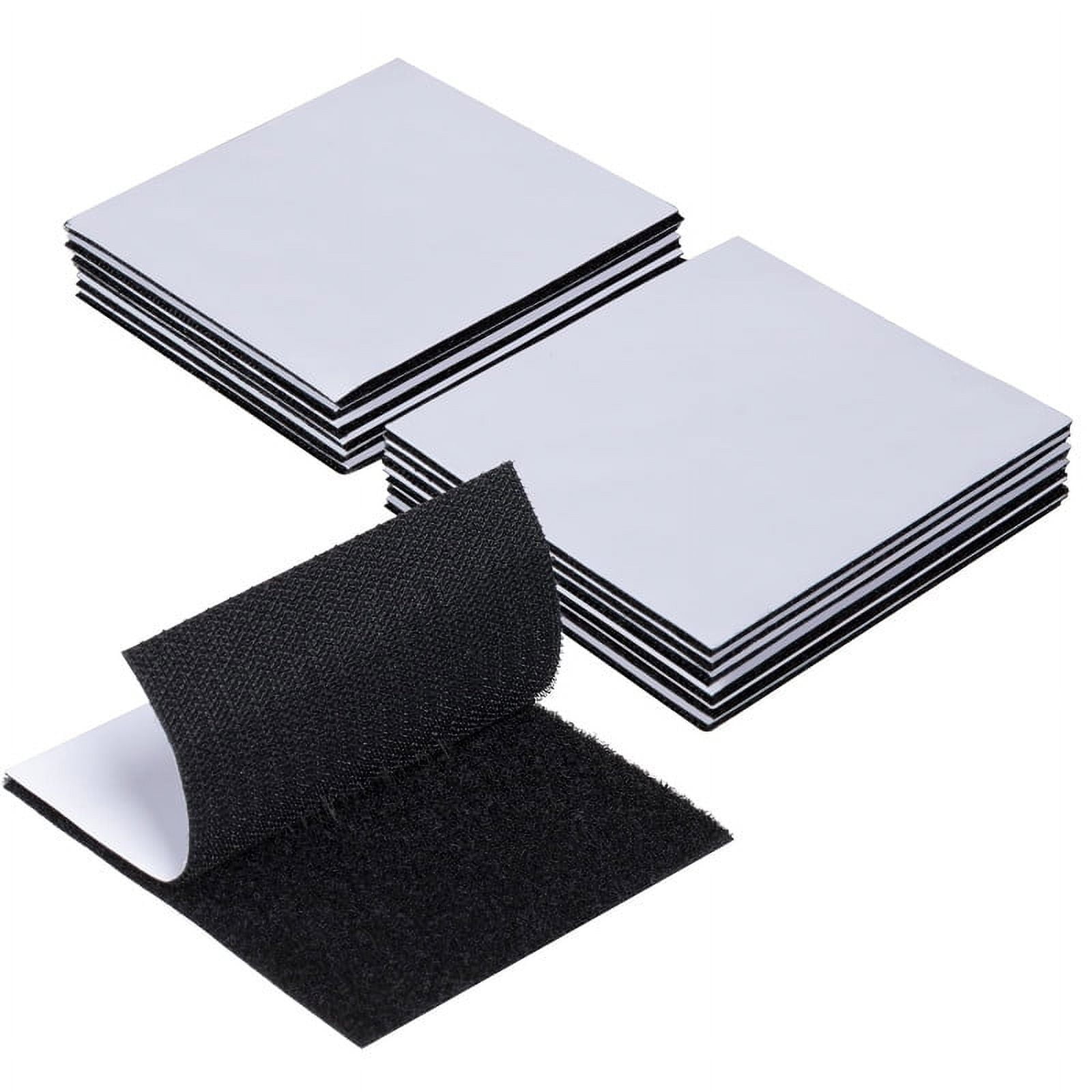 Anjing Heavy Duty Adhesive Hook and Loop Fastener Strips, 4" x 4", Nylon Black/White, 12-Pack