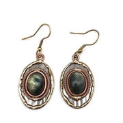 Anju E2202 Mixed Metal Earrings with Labradorite