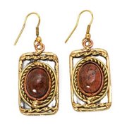 Anju E2203 Mixed Metal Earrings with Unakite