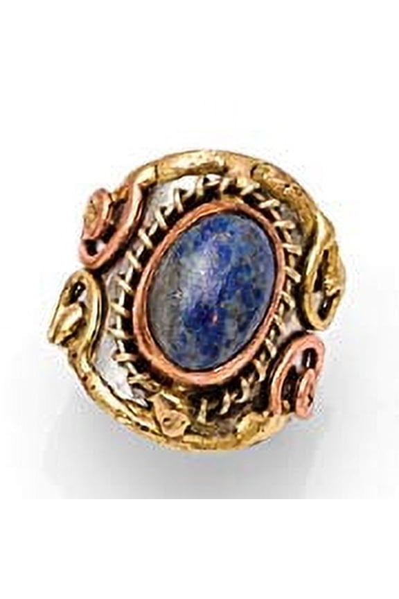 Janya Collection Mixed Metal Cuff Ring with Lapis Stone