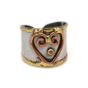 Anju Jewelry Mixed Metal Cuff Ring, Adjustable