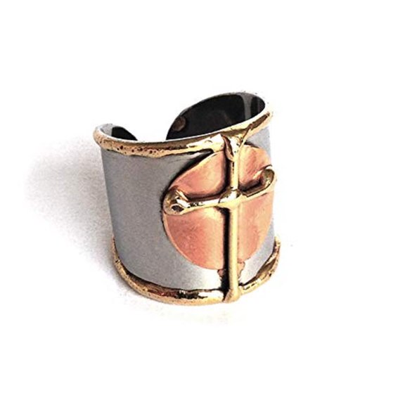 Anju Jewelry Mixed Metal Cuff Ring