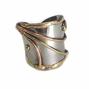 Anju Jewelry Mixed Metal Cuff Ring